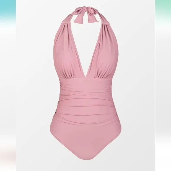 New!! Pink one piece swimsuit! Size small! Beach vacation travel fun swim pool - Picture 3 of 9